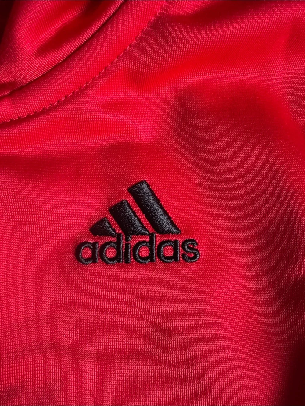 adidas Red Kids Tracksuit with Black Stripes and Accents size 18M